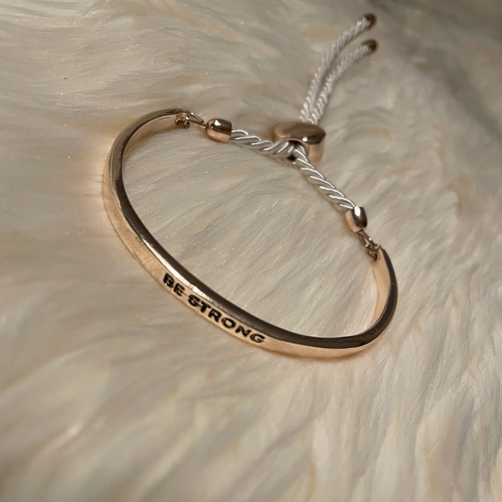 Be Strong Gold Roped Bracelet - Picture 5 of 8